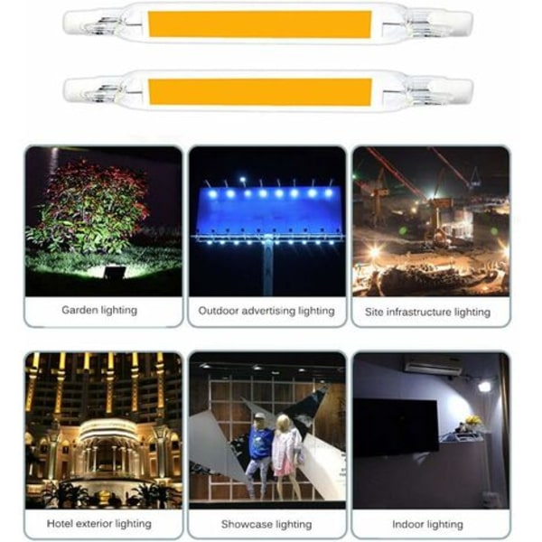 R7S LED-lampor, 78 mm 230 V Ej Dimbar COB LED-halogen