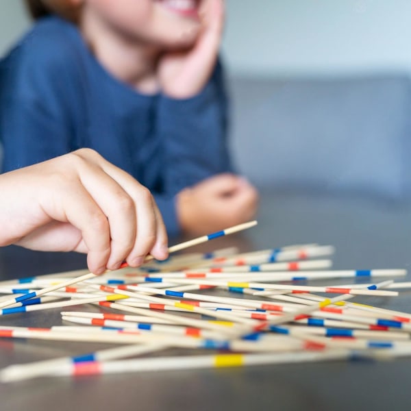 Tradisjonelt Pick Up Sticks-spill, egnet for innendørs og utendørs lek og ideell reisestørrelse 50 cm