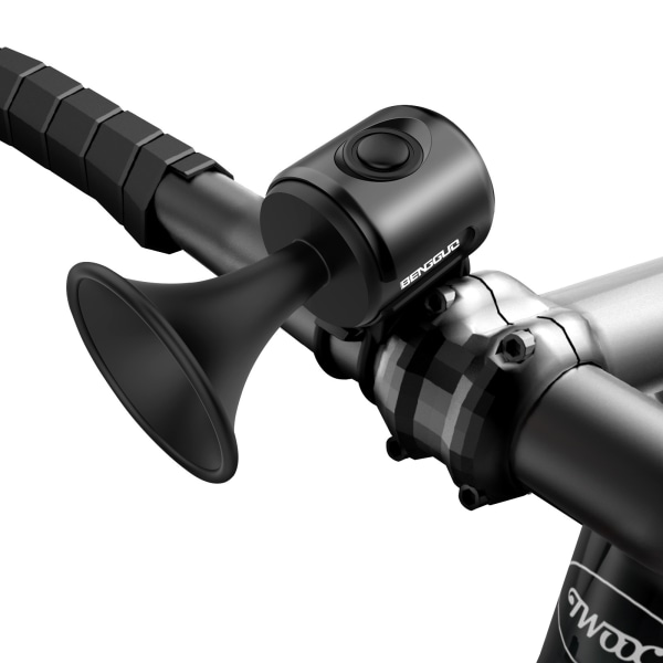 Cykelhorn, 120dB cykelringsignal IPX4 vattentät hög cykelringsignal, elektrisk horn med 300mAh batteridrivet för skoter vuxna och barn black