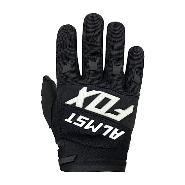 Almst Fox Mountainbikehansker for barn i alderen 6-12 Full Finger Sikkerhetsbeskyttelse Motocross Racing Hansker Barn Moto Guantes Svart Black XS