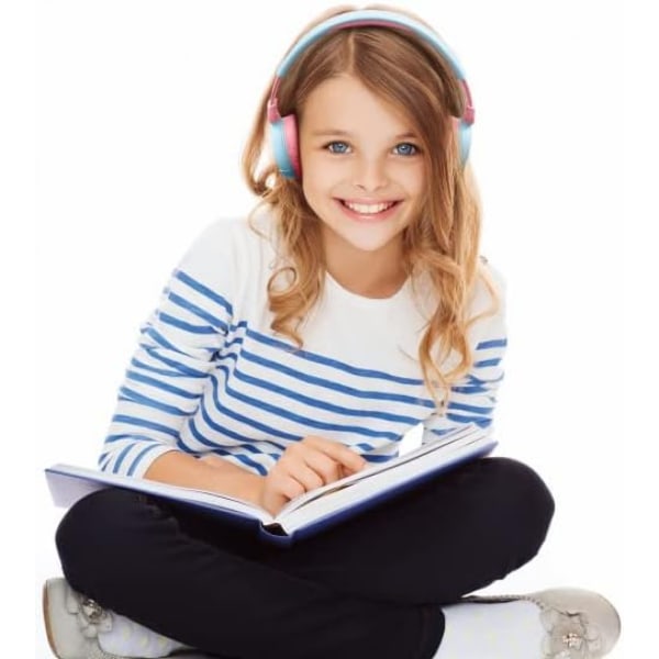 Trådløse hodetelefoner med mikrofon for barn – Lette, komfortable og sammenleggbare – Med volum begrenset til 85 dB – Batterilevetid Vert