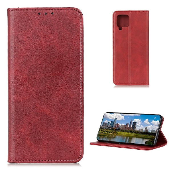 Äkta läder Samsung Galaxy A42 5G fodral - Röd Röd