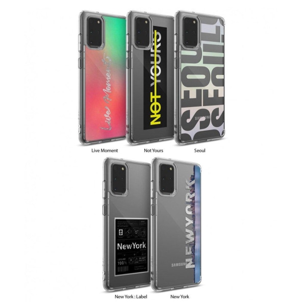 Ringke FUSION DESIGN - Samsung Galaxy S20 Plus - New Yorkin Etiketti Transparent