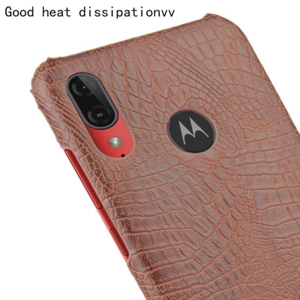 Croco Motorola Moto E6 Plus skal - Brun Brun