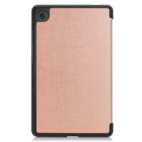 Tri-fold Leather stander etui til Lenovo Tab M7 (3. generation) - Rødguld Pink