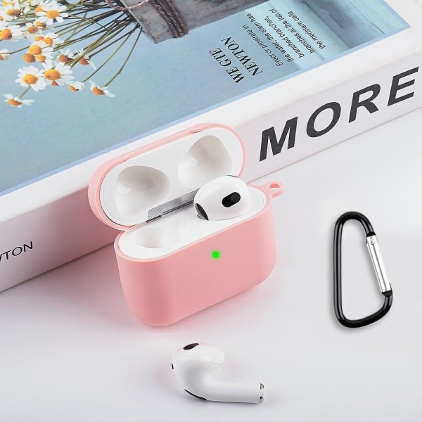 5 Pcs AirPods 3 silicone case with accessories - Pink Rosa