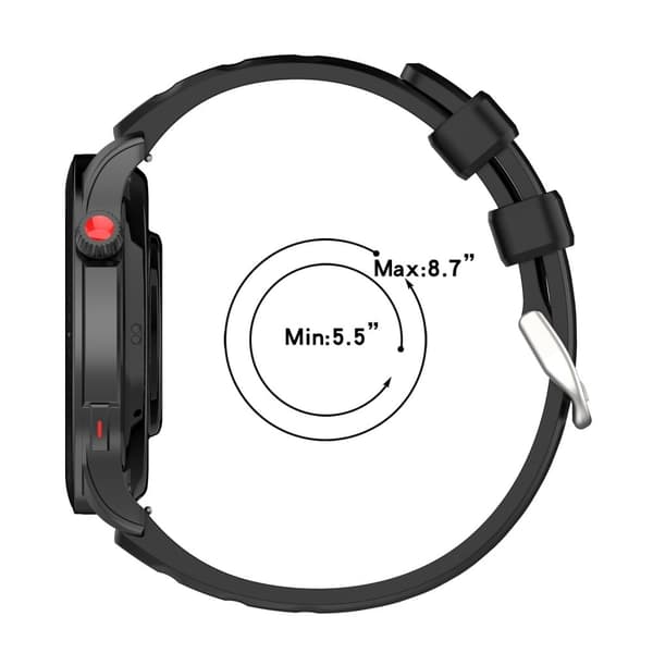 22 mm universal klockarmband i silikon - Svart Svart