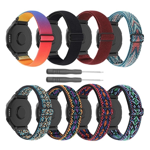 Unikt justerbart spænde i elastisk nylon til Garmin Forerunner-ur - Farverig Multicolor