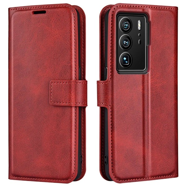 Læderetui med Pung til ZTE Axon 40 Ultra - Rød Red