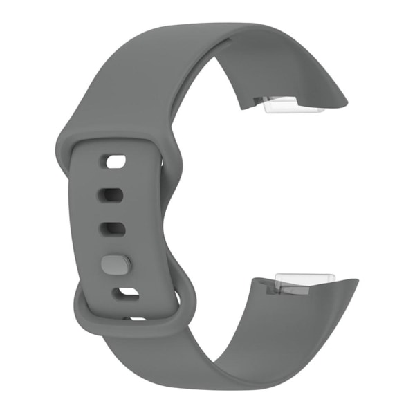 Fitbit Charge 5 silicone watch strap - Grey / Size: S Silver grey