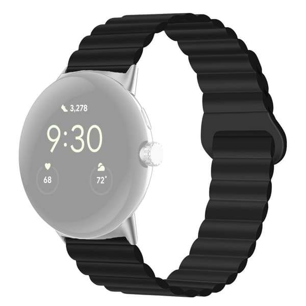 Google Pixel Watch tofarget klokkerem i silikon - Svart Black