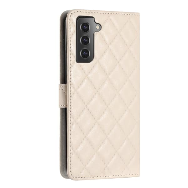 Funktionellt Samsung Galaxy S22 Plus fodral med rombmönster - Vit Vit