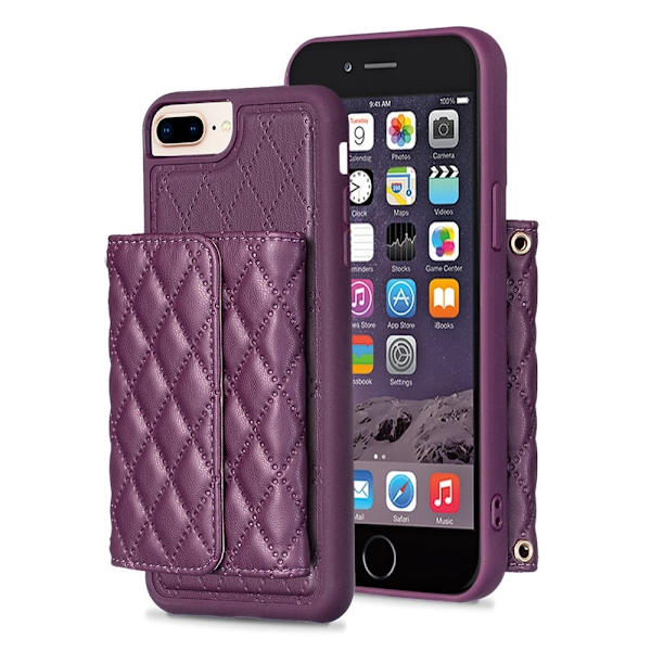 Funktionelt rombeformet pungetui til iPhone 8 Plus / 7 Plus / 6S Plus / 6 Plus Purple