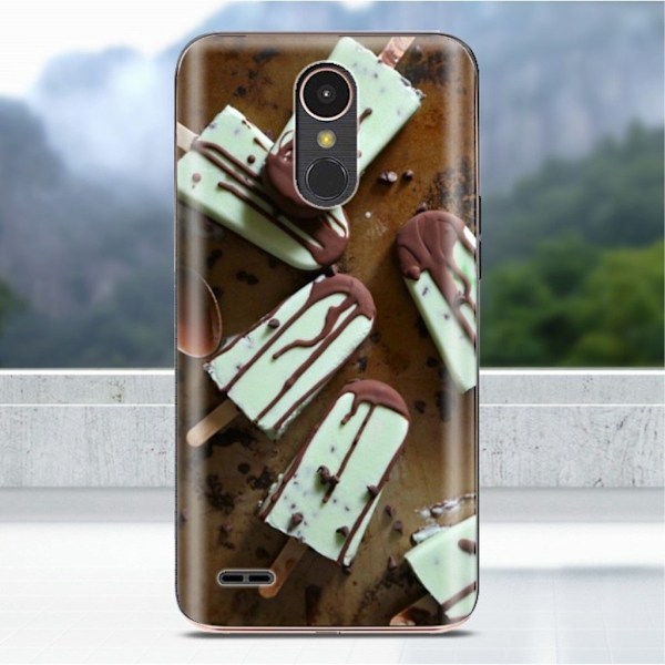 LG K10 2017 softlyfit præget TPU-etui - Chokolade Ispinde Brown