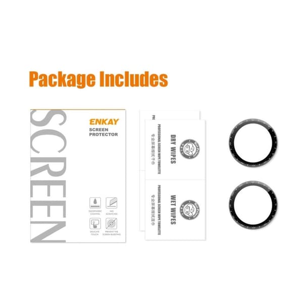2Pcs ENKAY Huawei Watch 3 Pro 9H 3D curved + tempered glass screen protector Transparent