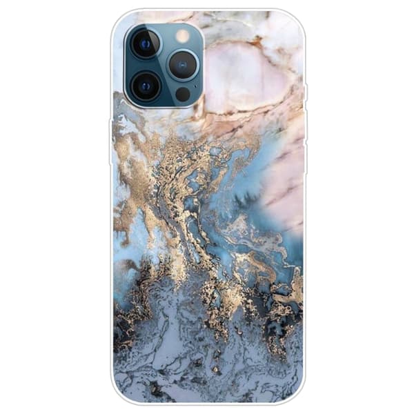 Marble design iPhone 14 Pro Max kotelot - Sinertävän Kultainen Marmori Multicolor