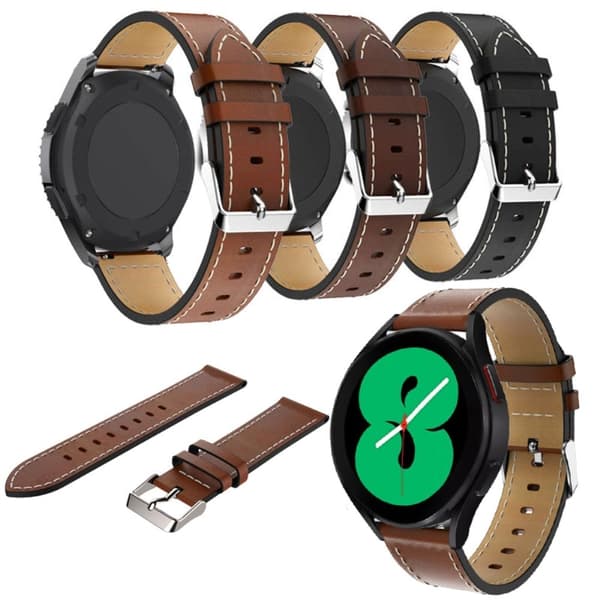 20 mm universellt klockarmband i läder - Brun Brun