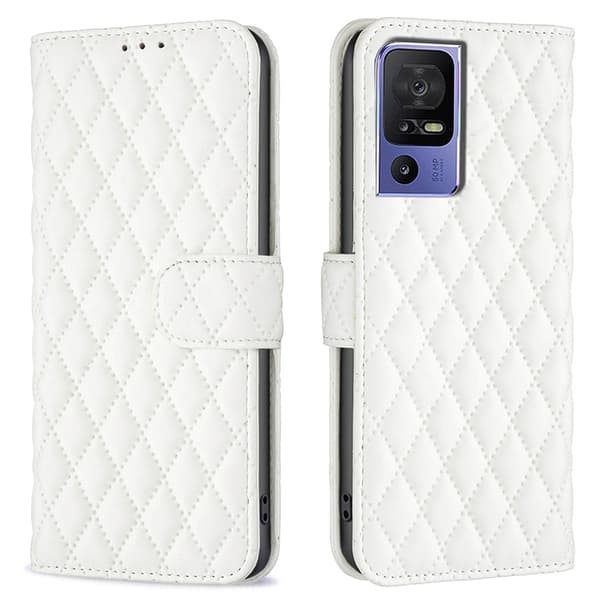 Rhombus mat TCL 40 SE flip etui - Hvid White