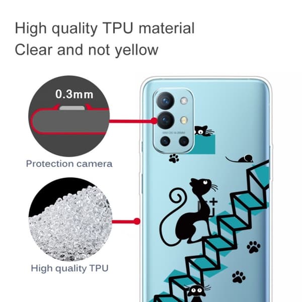 Deco OnePlus 9R Etui - Katte og trappe Black