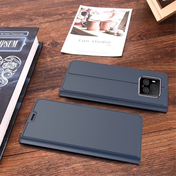 Glat og tyndt premium Honor Magic6 Ultimate læderetui - Blå Blue