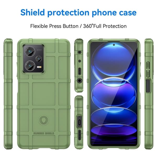 Rugged Shield Etui Xiaomi Redmi Note 12 Pro Plus - Grønn Green