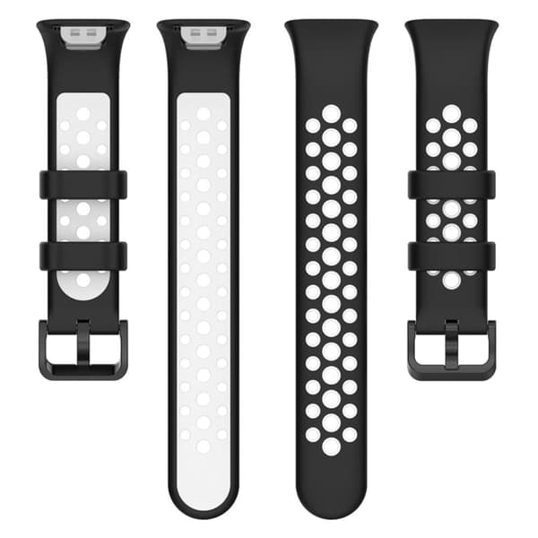 Dobbeltfarvet silikone-urrem til Xiaomi Mi Band 7 Pro - Sort / Hvid Black