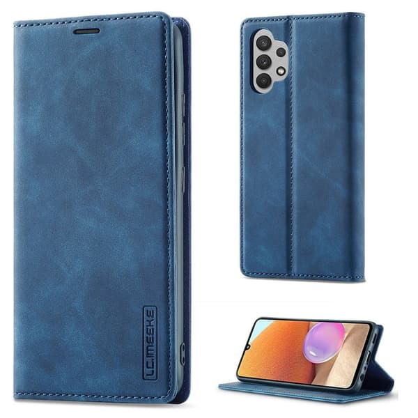LC.Imeeke Samsung Galaxy A32 5G Nahkakotelo - Sininen Blue