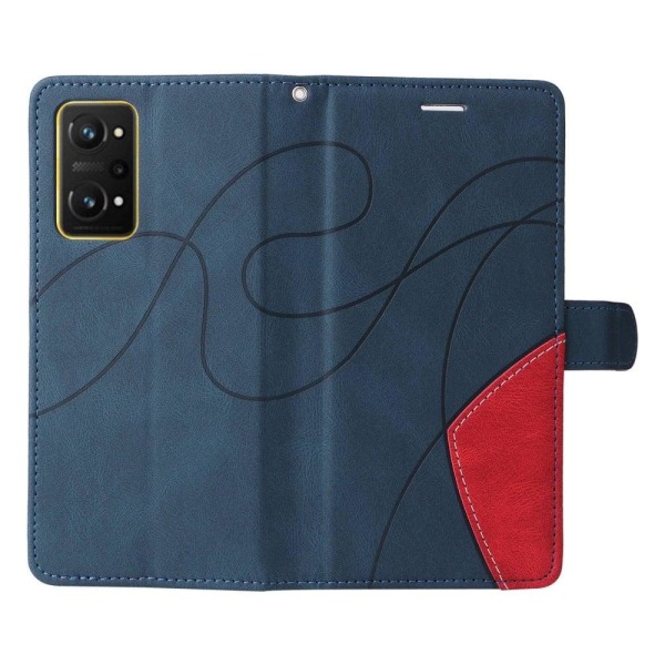 Textured Nahkakotelo With Strap For Realme Gt Neo 3t / Gt Neo2 - Blue