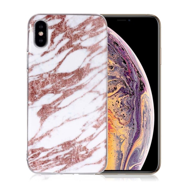 iPhone Xs Max  IMD marmori kuviollinen silikooni muovinen pehmeä Brown