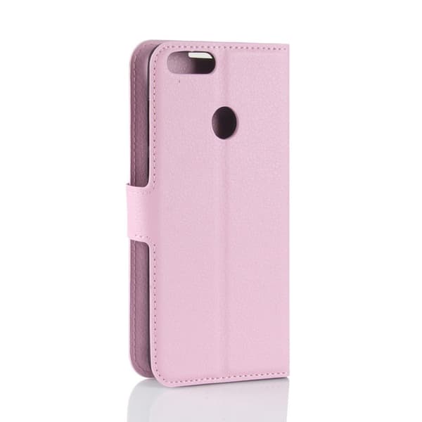 Huawei P Smart Etui laget av kunstlær og silikon - Lys rosa Pink