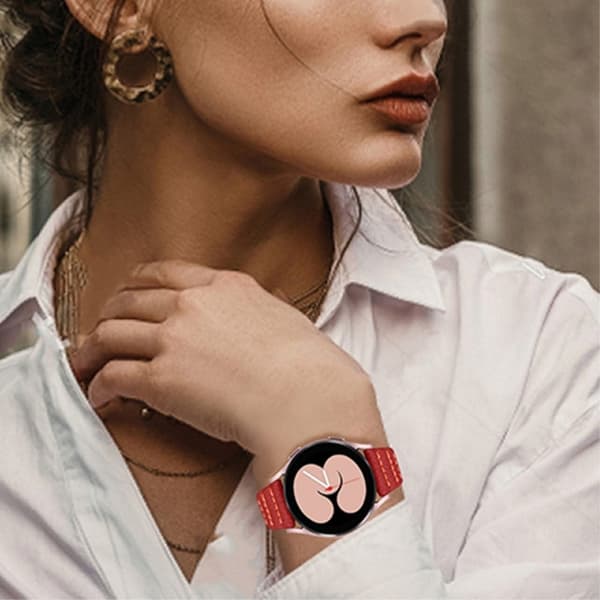Amazfit Bip S / GTR 42mm Top Layer aitoa nahkaa kellon hihna - Punainen Red