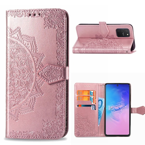 Mandala läder Samsung Galaxy S10 Lite fodral - Rosa Rosa
