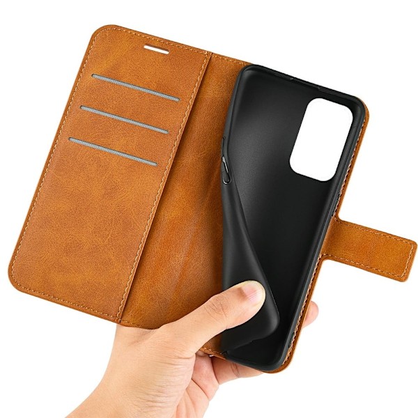 Lompakko Nahkakotelo For Xiaomi Redmi Note 11T 5G / Note 11s 5g - Keltainen Brown