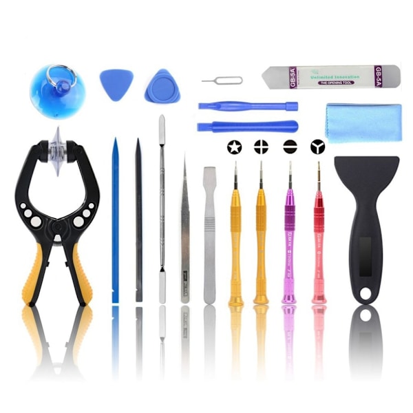 JF-8131 verktygs-set 19-i-1 reparera mobiltelefon multifärg
