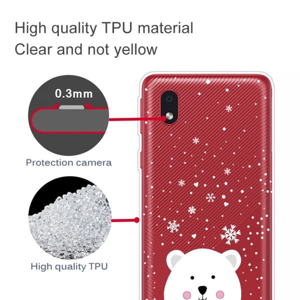Samsung Galaxy A01 Core Case til jul - Isbjørn Med Sweater White