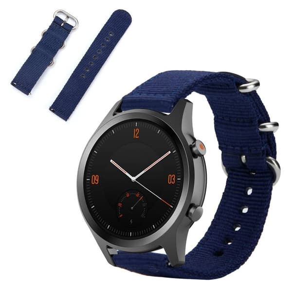 Nylon ranneke TicWatch C2 kellolle - Tummansininen Blue