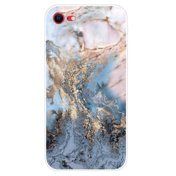 Marble design iPhone SE 2020 & iPhone 7 cover - Blålig Guldmarmor Blue