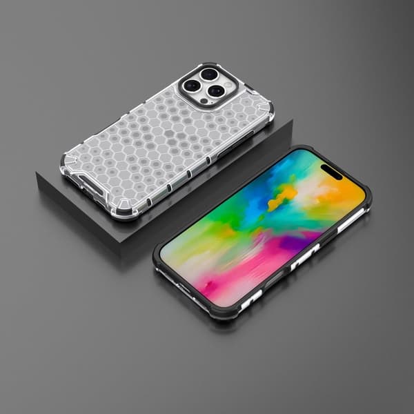 Bofink Honeycomb iPhone 16 Pro deksel - Grå Silver grey