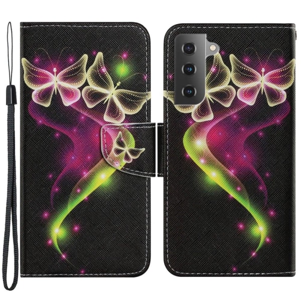 Wonderland Samsung Galaxy S22 Plus Flip Etui - Couple Sommerfugle Multicolor