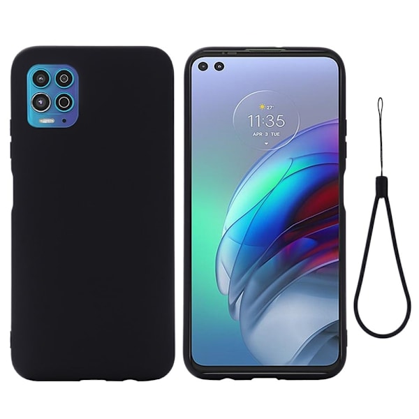 Matte Liquid Silikone Cover til Motorola Moto G100 - Sort Black