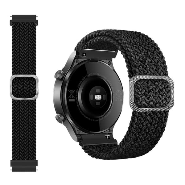 22m Universal punottu kuvio kellon hihna - Musta Black