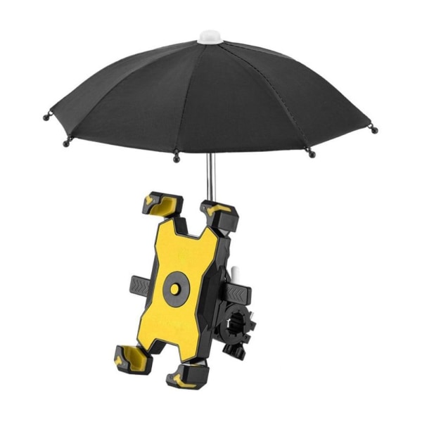 Universal rotatable bicycle phone mount with mini sunshade umbre Yellow