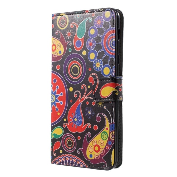 Samsung Galaxy A6 Magneettinen Nahka Lompakko Suojakotelo - Abstrakti Kuvio Multicolor