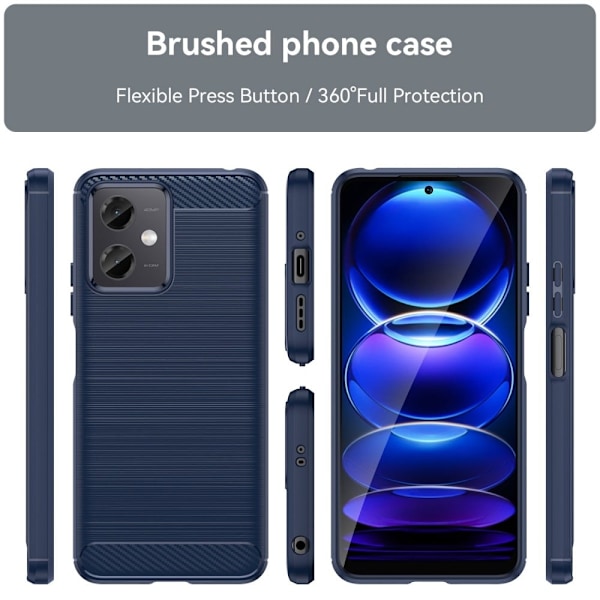 Carbon Flex Etui Xiaomi Redmi Note 12 - Blå Blue
