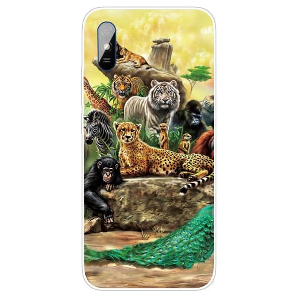 Deco Xiaomi Redmi 9A Suojakotelo - Animals Yellow
