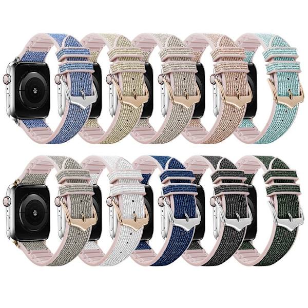 Apple Watch (41mm) skinnende glitrende silikone-urrem - Sort Black