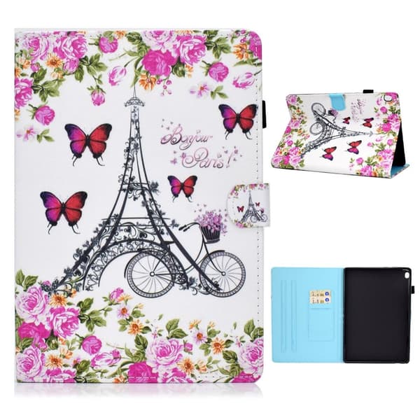 Lenovo Tab M10 viileä kuvio nahkainen läppäkotelo - Eiffel-Torni Multicolor