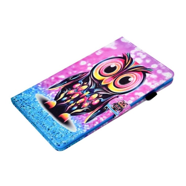 Samsung Galaxy Tab A 10.1 (2019) mønstret lædercover - ugle Multicolor