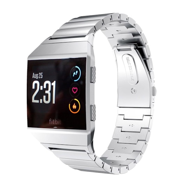 Fitbit Ionic Klokkearmbånd laget av rustfritt stål - Sølv Silver grey