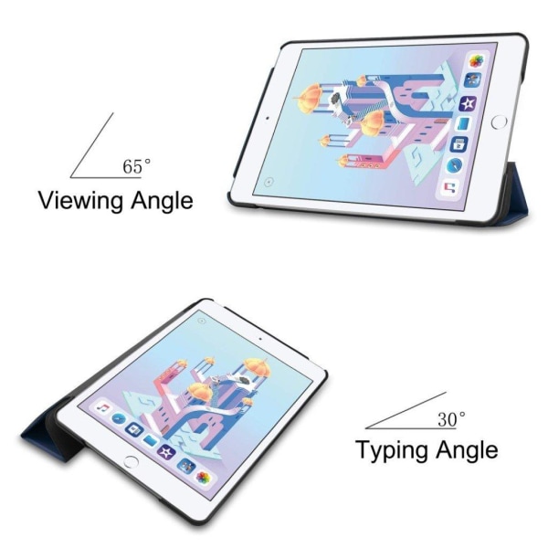 iPad Mini (2019) tri-fold nahkainen suojakotelo - Tummansininen Blue
